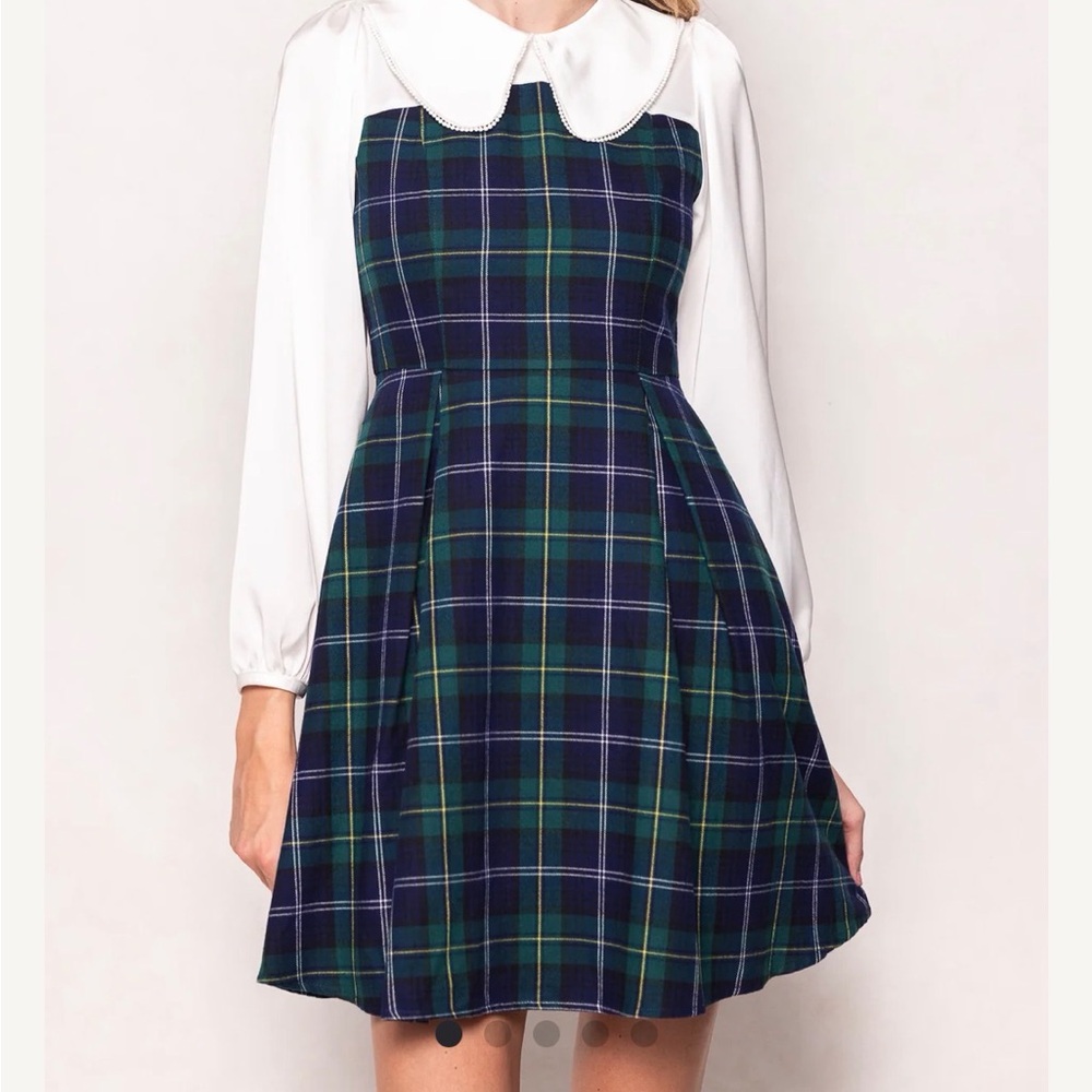 Ivy City Co Cream and Green Dress